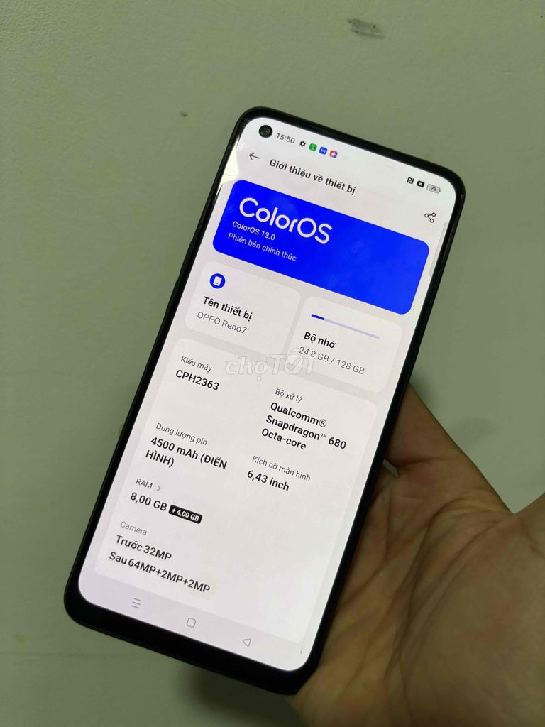 Oppo Reno 7 4G 128GB đen