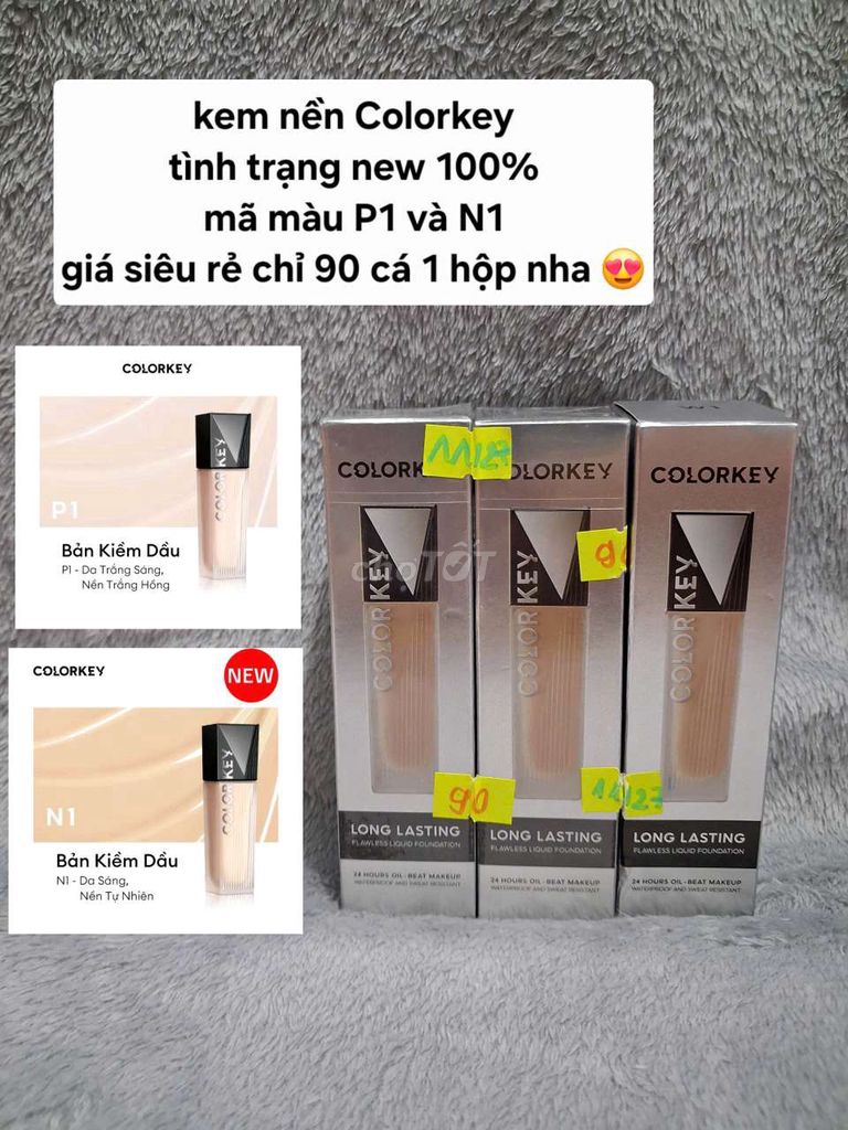 Kem nền Colorkey P1, N1 Nữ mới 100%. Mua bán Phụ kiện thời trang khác tại Huyện Bình Chánh Tp Hồ Chí Minh được đăng bởi Khánh Hiền hình 1