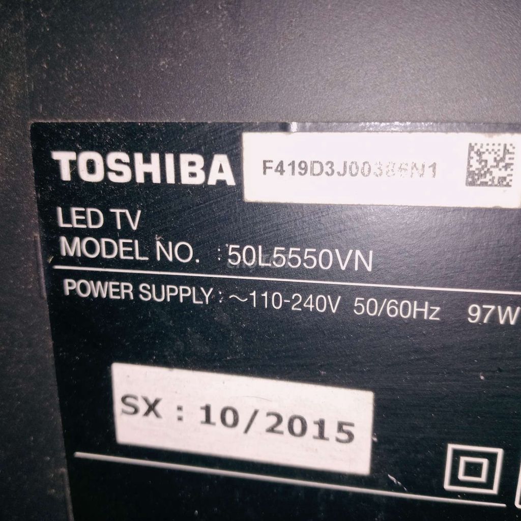 Tivi Toshiba 50L5550VN Hỏng màn hình. Mua bán Tivi, Âm thanh tại Huyện Hóc Môn Tp Hồ Chí Minh được đăng bởi Hoang quy  hình 1