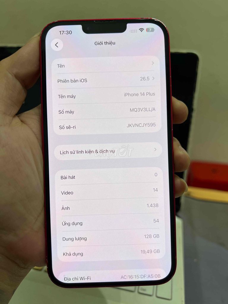 Apple iPhone 14 Plus 128GB Đỏ 83%. Mua bán Điện thoại tại Quận Đống Đa Hà Nội được đăng bởi Nam hình 1