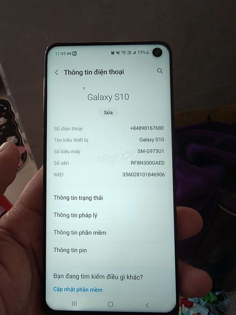 Samsung Galaxy S10 128GB Trắng. Mua bán Điện thoại tại Huyện Nhà Bè Tp Hồ Chí Minh được đăng bởi P N Ty hình 1