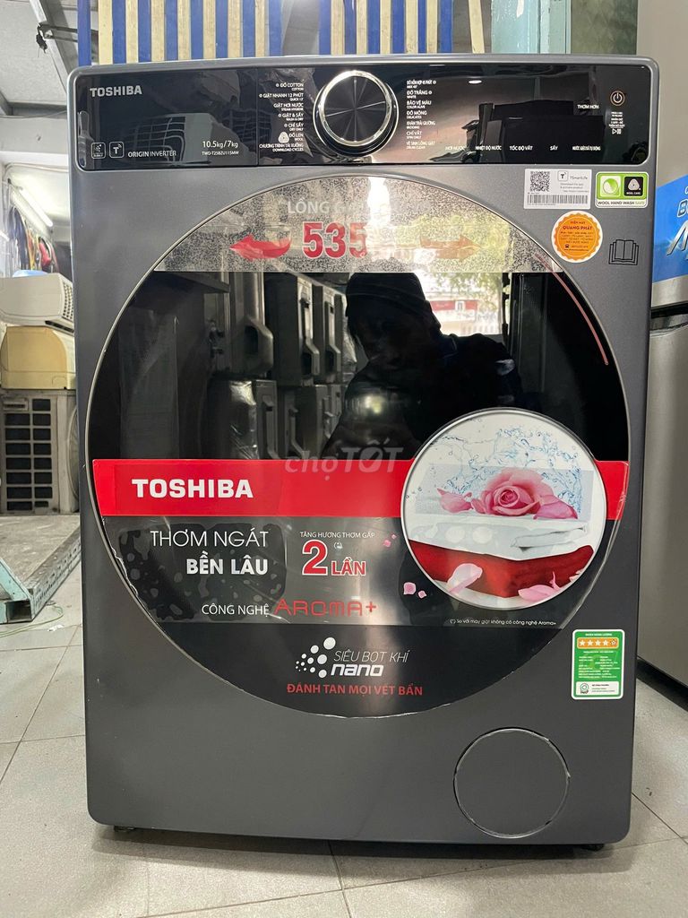 Máy giặt sấy Toshiba Inverter giặt 10.5kg nhẹ điện. Mua bán Máy giặt tại Quận Bình Tân Tp Hồ Chí Minh được đăng bởi QUANG PHÁT hình 1