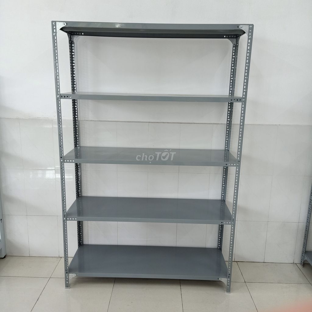 Kệ sắt V lỗ D1.2m x R0.4m x C2.0m x 5 tầng mâm