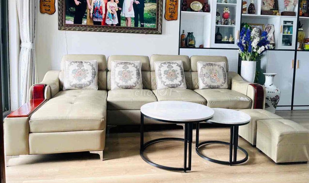 Ghế sofa da màu be hiện đại. Mua bán Bàn ghế tại Quận Hà Đông Hà Nội được đăng bởi Mèo ú hình 1