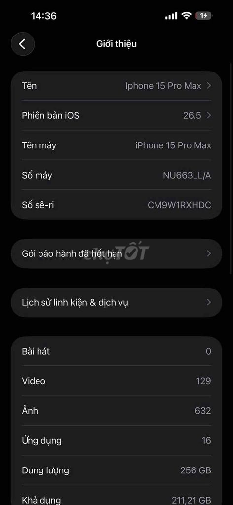 iPhone 15 Pro Max 256GB Titan đen LL/A. Mua bán Điện thoại tại Huyện Cần Đước Long An được đăng bởi Trần Nguyễn Hoài Ân hình 1
