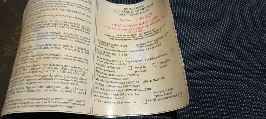 Toyota Innova G 2011 Bạc. Mua bán Ô tô tại Thành phố Biên Hòa Đồng Nai được đăng bởi Vinh hình 8