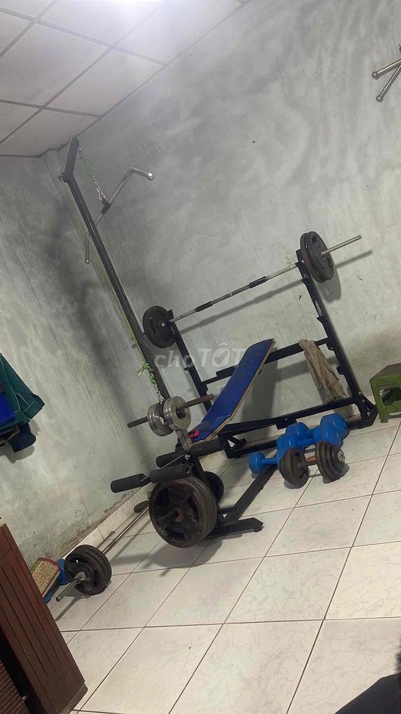 Máy tập tạ đa năng Gang 200kg tập gym. Mua bán Đồ thể thao, Dã ngoại tại Thành phố Dĩ An Bình Dương được đăng bởi A diep hình 1