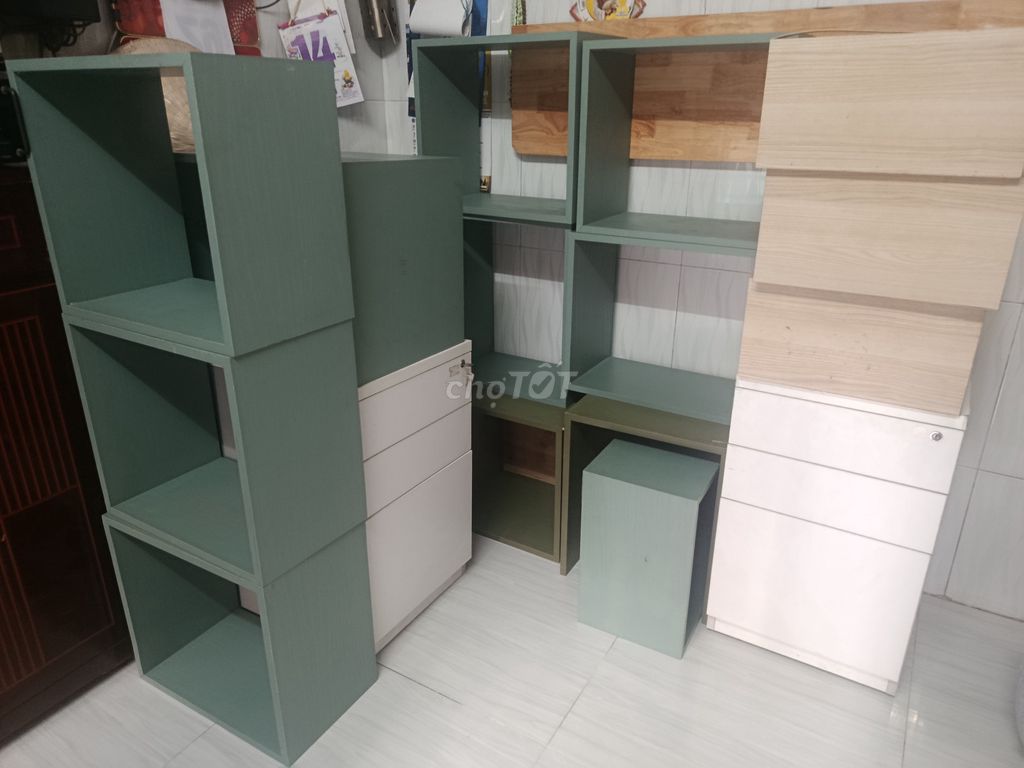 Kệ gỗ công nghiệp ô vuông xanh mint, be. Mua bán Tủ, kệ gia đình tại Quận Bình Thạnh Tp Hồ Chí Minh được đăng bởi khương nguyễn hình 1