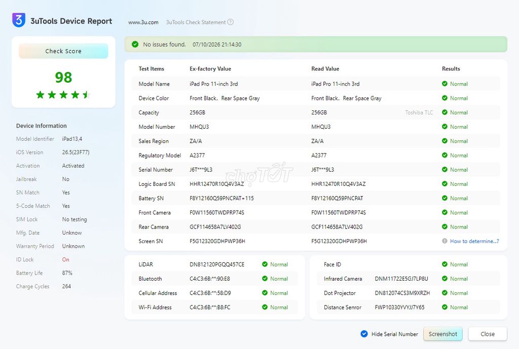 Apple iPad Pro M1 Wifi Xám 256GB. Mua bán Máy tính bảng tại Quận Ngũ Hành Sơn Đà Nẵng được đăng bởi Đông Anh hình 1