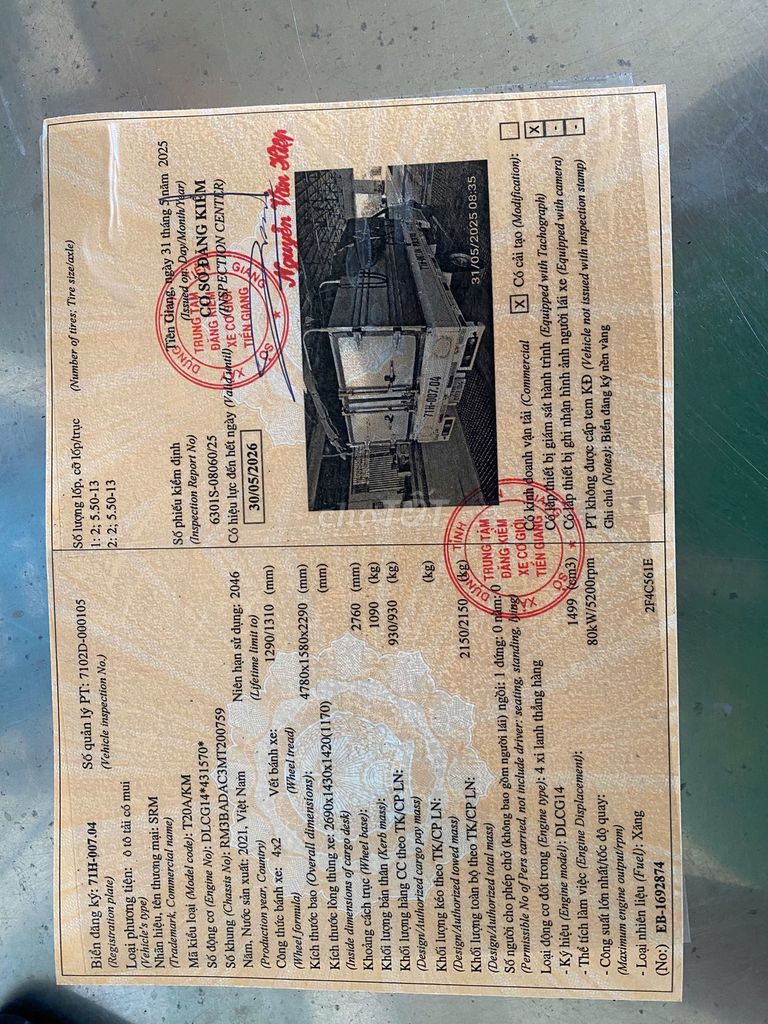 SRM T20 PRO THÙNG BẠC 2022 Siêu cọp. Mua bán Xe tải, xe ben tại Thị xã Phú Mỹ Bà Rịa - Vũng Tàu được đăng bởi Su Kien hình 6