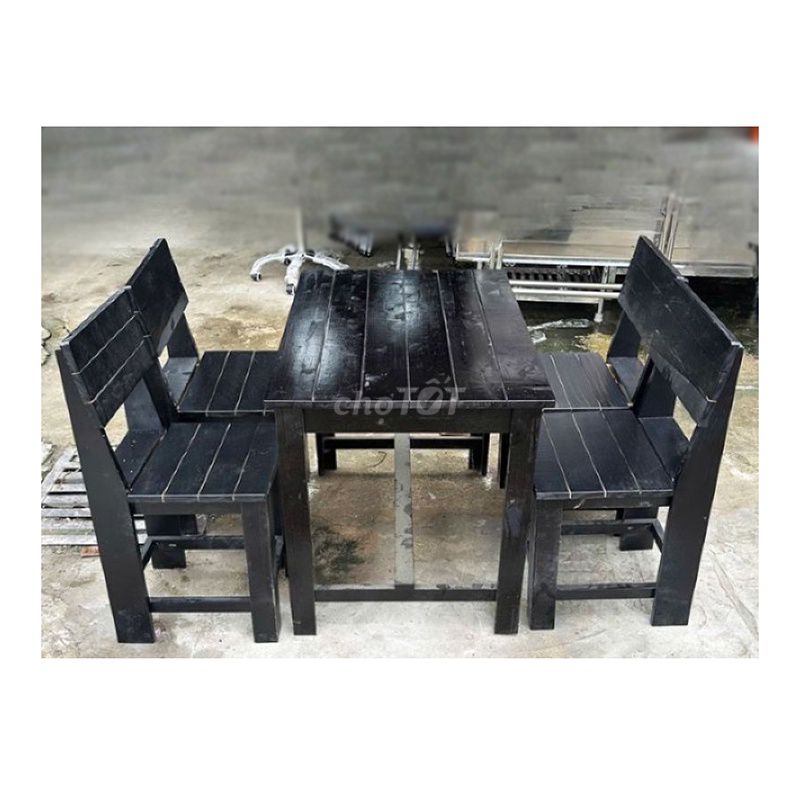 Bộ Bàn Ghế Cafe Gỗ Tự Nhiên Đen Đẹp 99%. Mua bán Bàn ghế tại Huyện Củ Chi Tp Hồ Chí Minh được đăng bởi Linh Thanh Lý Đồ Cũ hình 1