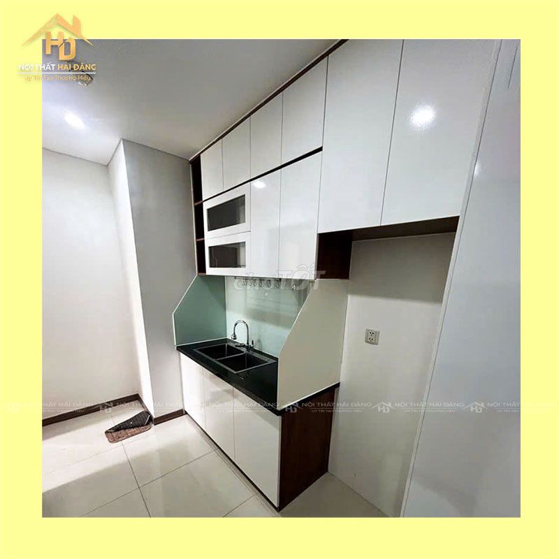 Tủ Bếp Gỗ MDF Trắng Đen Kèm Bồn Rửa Mới 90%. Mua bán Tủ, kệ gia đình tại Quận Tân Phú Tp Hồ Chí Minh được đăng bởi Công Ty TNHH TM DV INKPRO hình 1