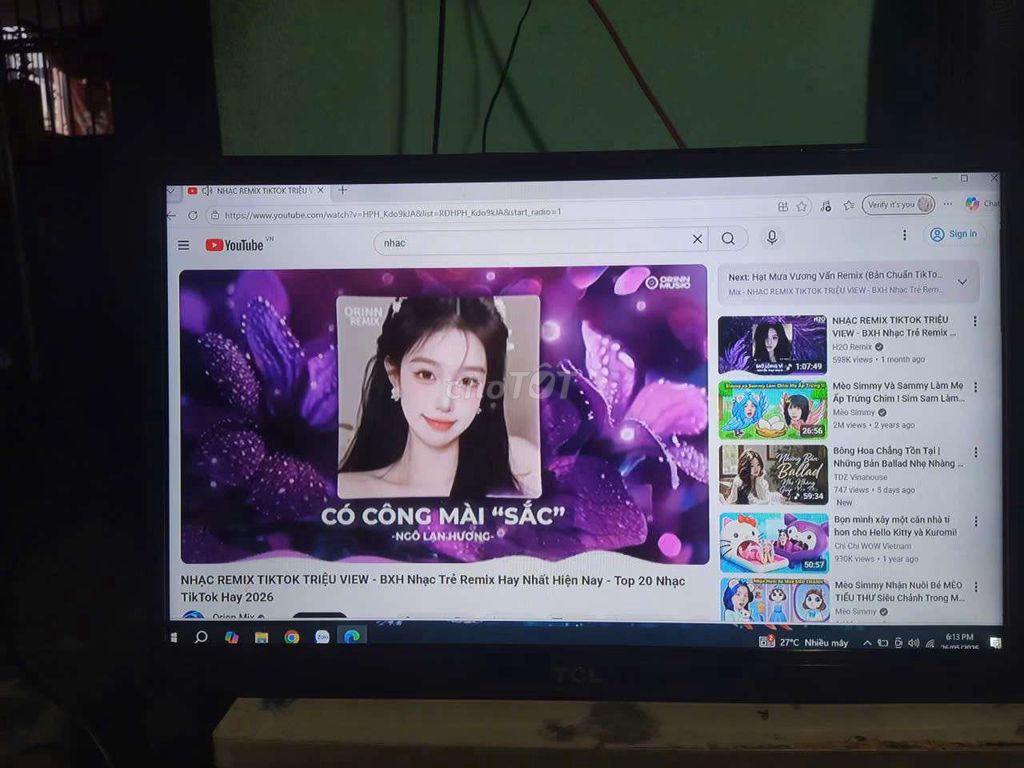 Tivi TCL 24 inch. Mua bán Tivi, Âm thanh tại Quận Cẩm Lệ Đà Nẵng được đăng bởi Cẩm Tú hình 1