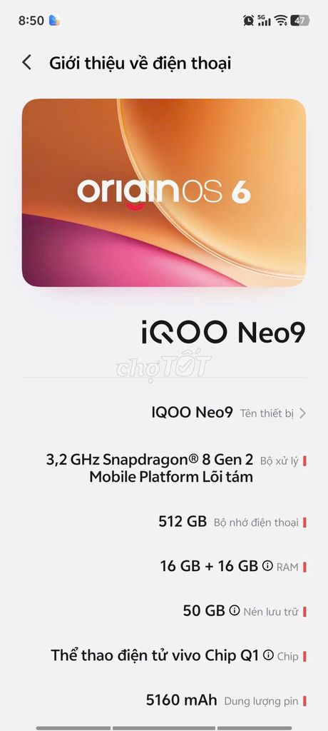 IQOO Neo 9 16GB/512GB Đen cần giao lưu đổi gió. Mua bán Điện thoại tại Huyện Củ Chi Tp Hồ Chí Minh được đăng bởi Thanh hình 1