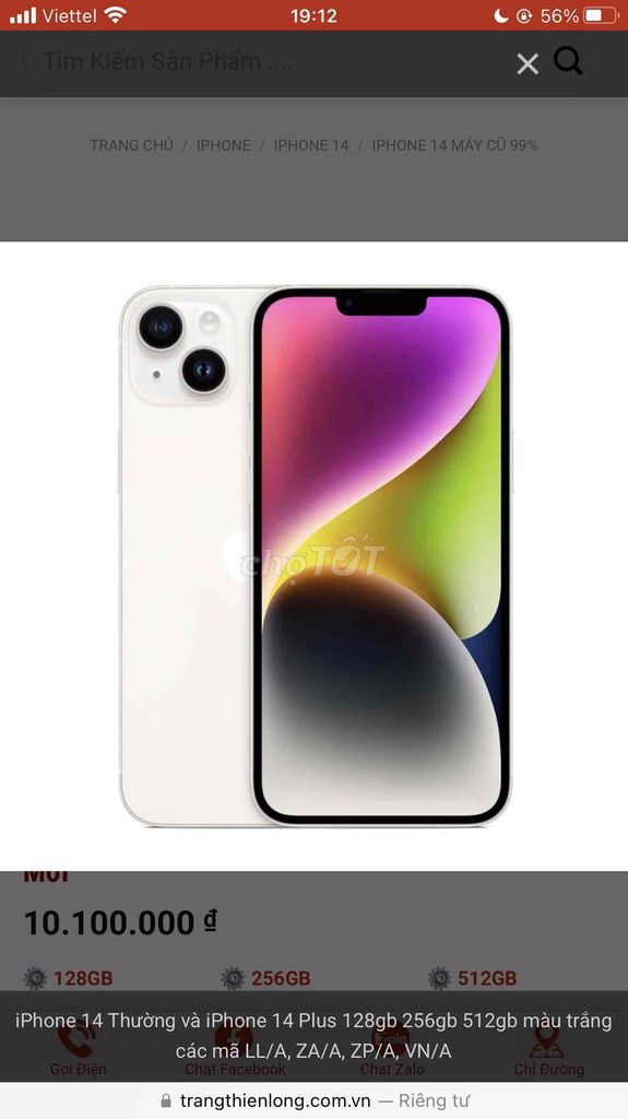 Apple iPhone 14 Plus 128GB Trắng. Mua bán Điện thoại tại Quận 10 Tp Hồ Chí Minh được đăng bởi Phucdinhle hình 1