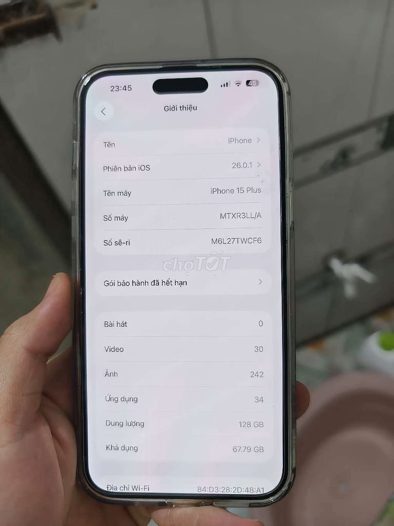 Apple iPhone 15 Plus 128GB Đen. Mua bán Điện thoại tại Huyện Yên Phong Bắc Ninh được đăng bởi Duy Văn hình 1