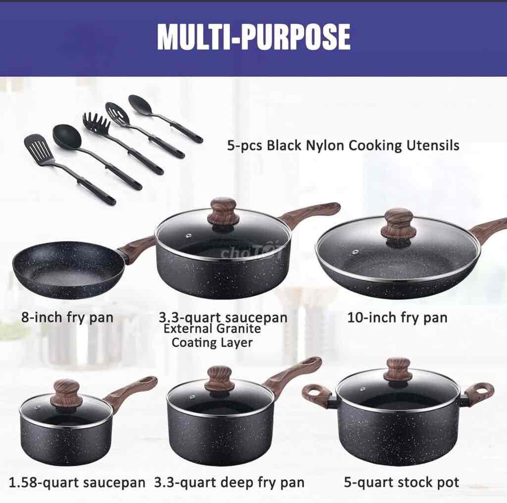 Bộ nồi,chảo 16 món hãng Allgetc ( Amazon Mỹ ). Mua bán Dụng cụ nhà bếp tại Huyện Thanh Trì Hà Nội được đăng bởi Điện Máy Anh Kỳ hình 1