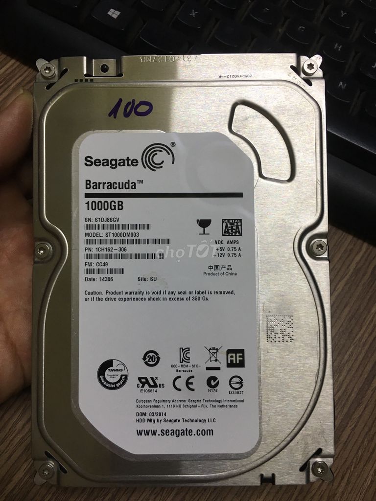 1tb pc seagate 100%