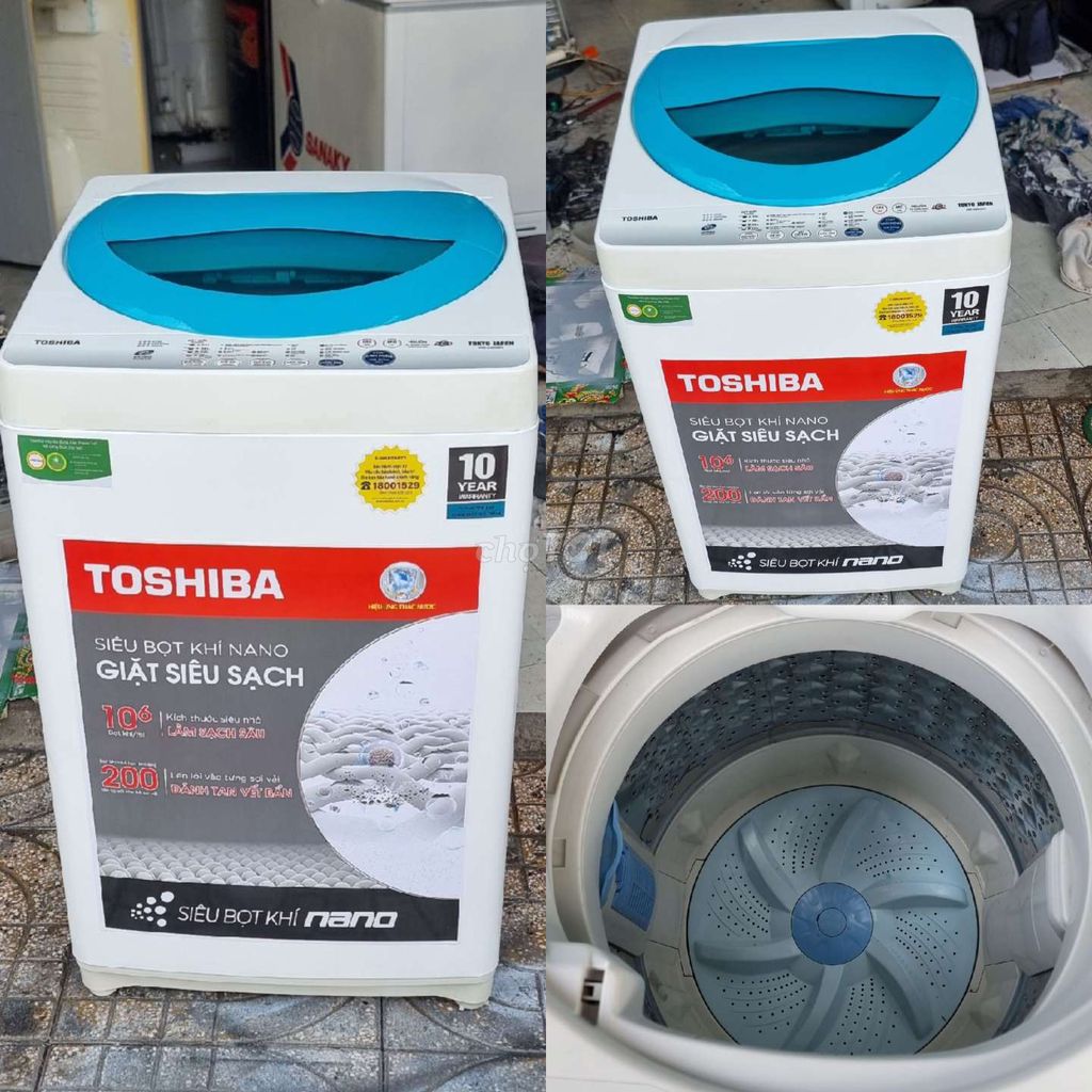 Máy giặt Toshiba 7.5kg Rin nguyên, sạch sẽ