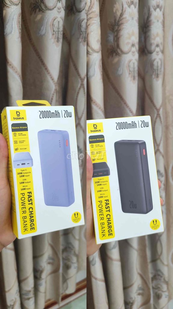 Sạc dự phòng Baseus 20000mAh 20W Mới. Mua bán Phụ kiện (Màn hình, Chuột...) tại Huyện Trực Ninh Nam Định được đăng bởi Sơn Phạm hình 1