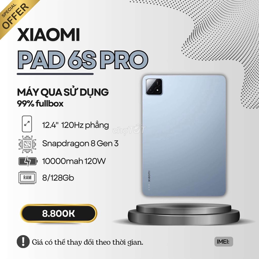 ⭐XIAOMI PAD 6S PRO FULLBOX 8+128GB