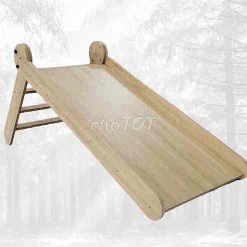 Cầu trượt gỗ, xà đơn gỗ, xà đơn thăng bằng cho bé