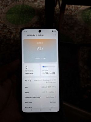 OPPO A3X chính hãng 4GB/64GB Đen 2 sim