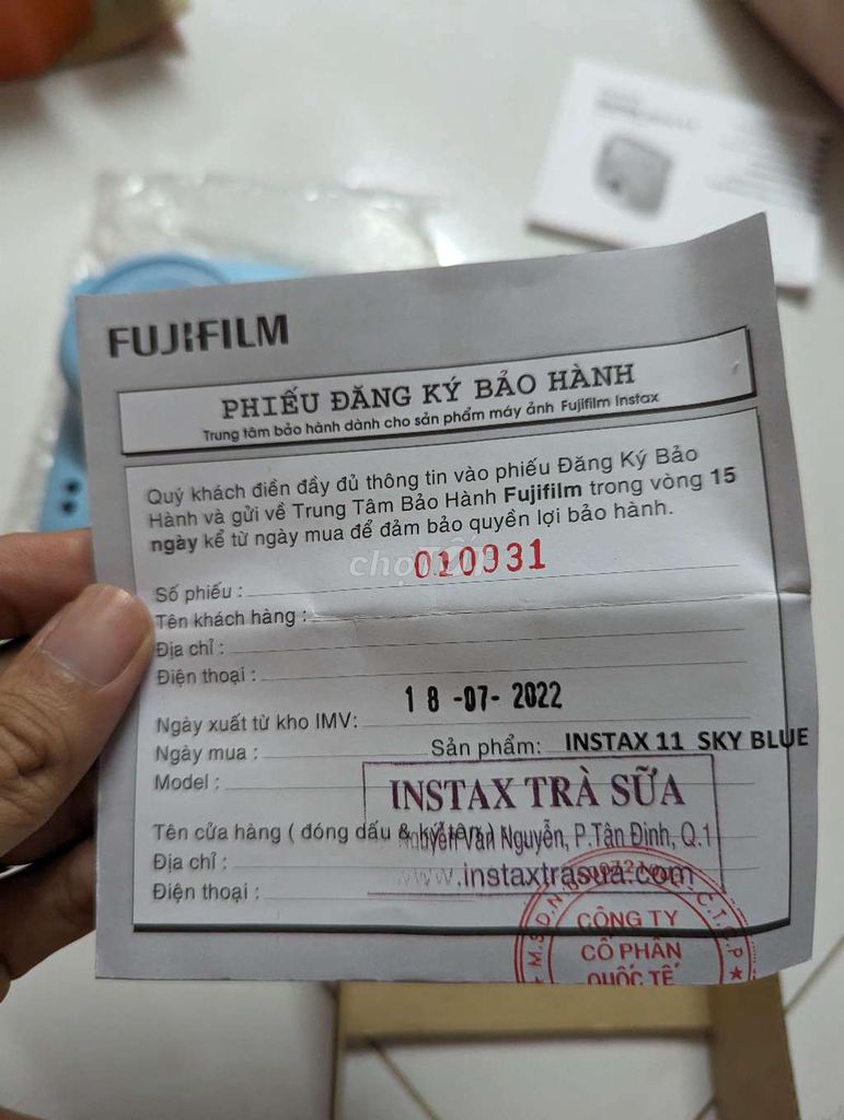 Fujifilm Instax mini 11 sky blue kèm film