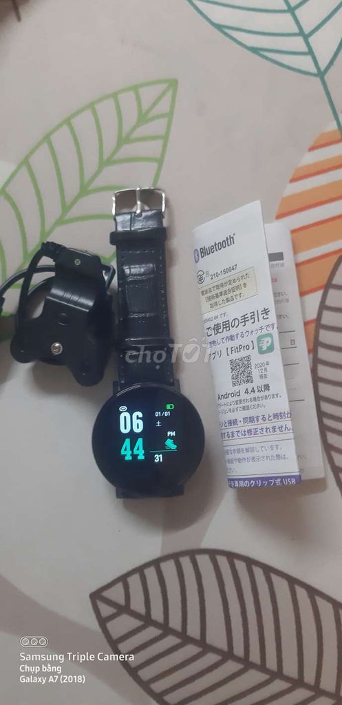 Đồng hồ thông minh Đen dây da. Mua bán Thiết bị đeo thông minh tại Quận Cẩm Lệ Đà Nẵng được đăng bởi TuanAnh hình 1