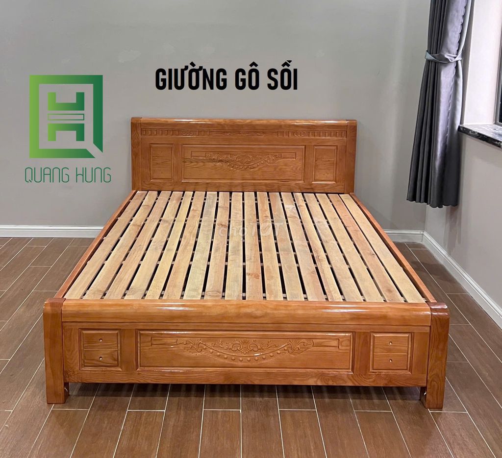 GIƯỜNG GỖ SỒI=GIƯỜNG GỖ_GIƯỜNG GỖ$GIƯỜNG GỖ SỒI$$$. Mua bán Giường, chăn ga gối nệm tại Thị xã Tân Uyên Bình Dương được đăng bởi NỘI THẤT NHÀ XINH hình 1