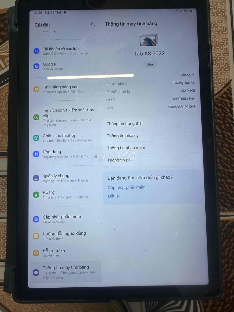 Samsung Galaxy Tab A8 2022 nhận giao lưu/ thu mua. Mua bán Máy tính bảng tại Huyện Thanh Trì Hà Nội được đăng bởi Vua điện thoại hình 1