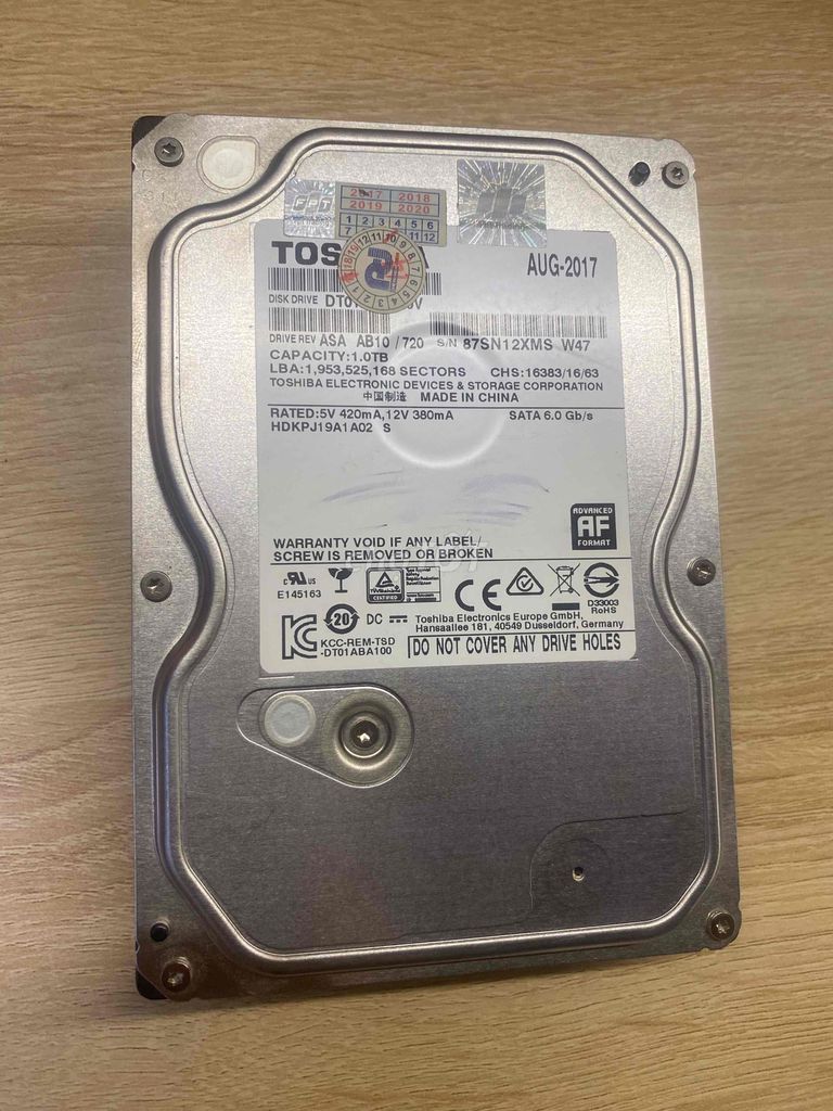 Ổ cứng Toshiba 1TB SATA 6.0 Gb/s 2017. Mua bán Linh kiện (RAM, Card...) tại Quận Tân Phú Tp Hồ Chí Minh được đăng bởi Tinh92 hình 1
