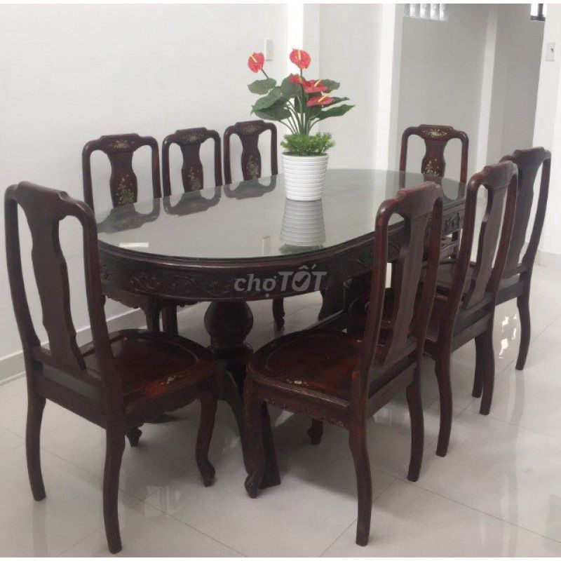 Bộ bàn ăn Gỗ muồng đen 8 ghế chạm hoa văn. Mua bán Bàn ghế tại Quận 1 Tp Hồ Chí Minh được đăng bởi nguyen mai hình 1
