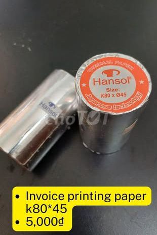 Giấy in hóa đơn Hansol K80 x 045. Mua bán Đồ dùng văn phòng tại Thành phố Hội An Quảng Nam được đăng bởi Thảo Uyên hình 1