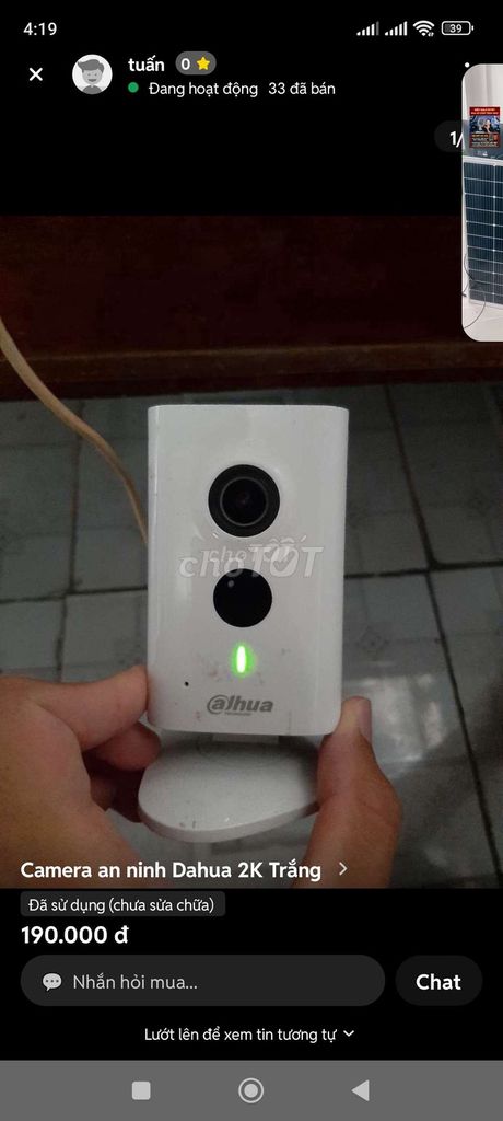 Camera an ninh Dahua 2K Trắng đã sử dụng. Mua bán Máy ảnh, Máy quay tại Quận Cái Răng Cần Thơ được đăng bởi tuấn hình 1