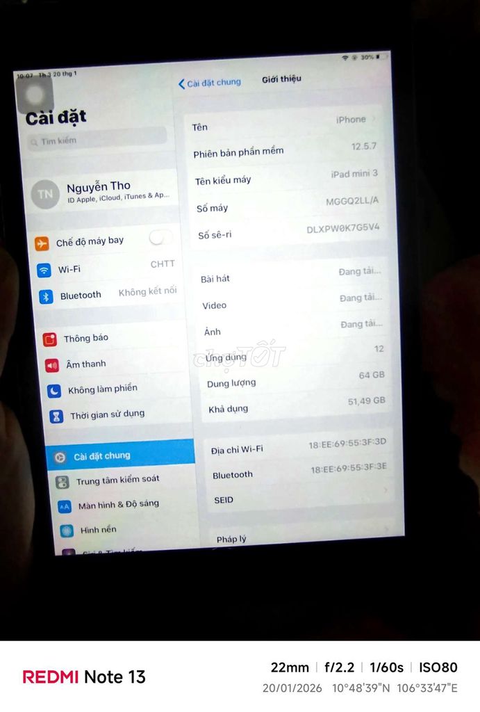 Apple iPad mini 3 64GB Xám. Mua bán Máy tính bảng tại Huyện Bình Chánh Tp Hồ Chí Minh được đăng bởi Nguyễn Thị Kim Tho hình 1