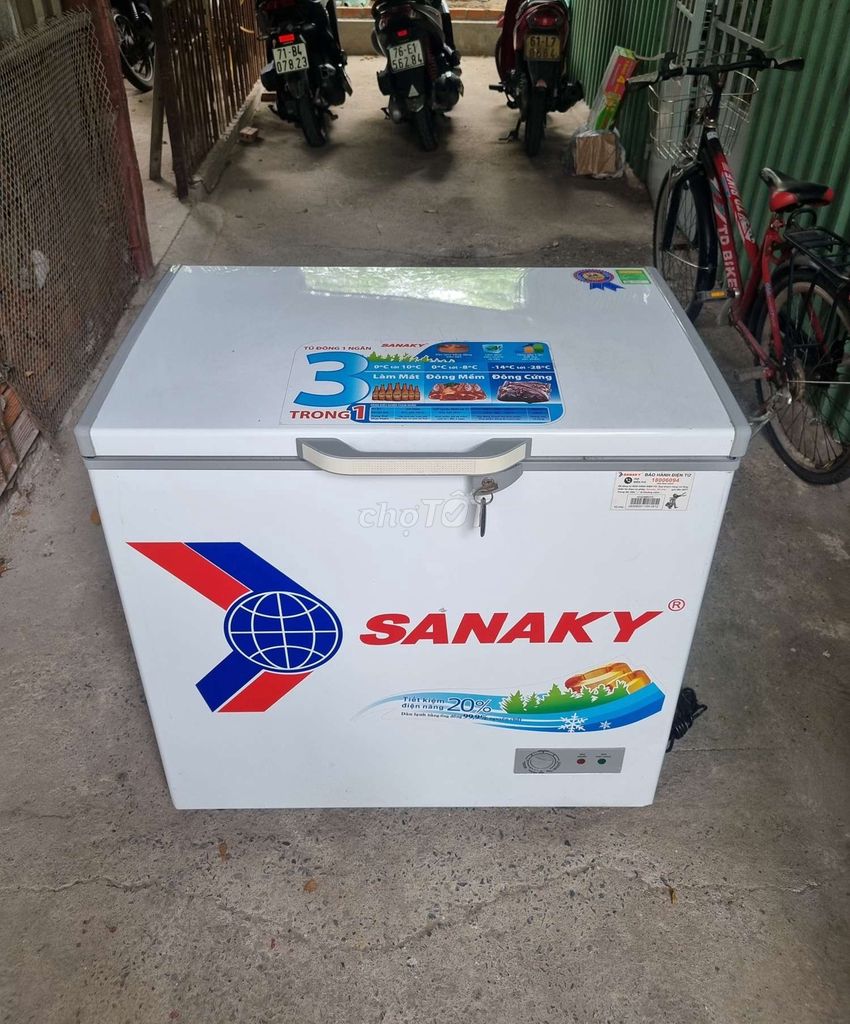 Thanh lý tủ đông Sanaky 175L zin đẹp Dàn Đồng