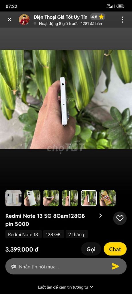 Xiaomi Redmi Note 13 5G 128GB Trắng. Mua bán Điện thoại tại Huyện Phong Điền Cần Thơ được đăng bởi Văn Nguyễn hình 1