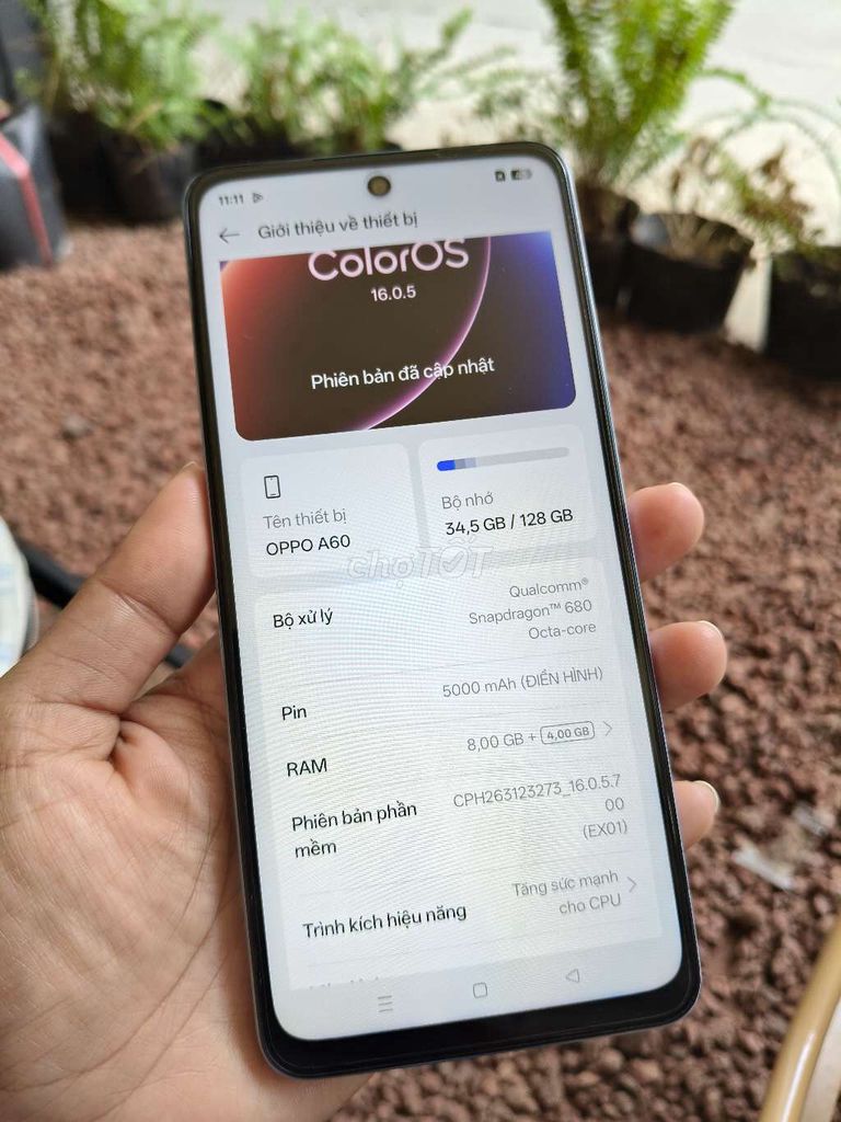 Oppo A60 128GB Xám Snapdragon 680.zin 100%còn bh. Mua bán Điện thoại tại Quận Bình Thuỷ Cần Thơ được đăng bởi kimAnh13 máy củ zin  hình 1