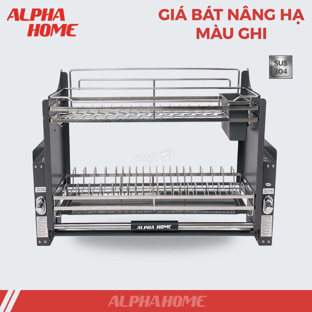 Kệ bát nâng hạ Alpha Home Inox 304 Ghi, Trắng. Mua bán Dụng cụ nhà bếp tại Quận Thanh Khê Đà Nẵng được đăng bởi Dương Ánh hình 1