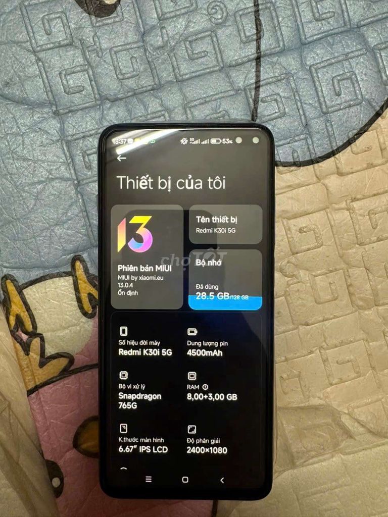 Xiaomi Redmi K30i 5G 8GB/128GB Tím. Mua bán Điện thoại tại Quận Sơn Trà Đà Nẵng được đăng bởi Vy Tran hình 1