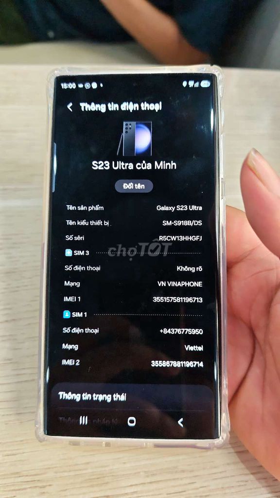 Samsung Galaxy S23 Ultra 256GB vỏ phẩy . Mua bán Điện thoại tại Quận Ba Đình Hà Nội được đăng bởi Duc Minh hình 1