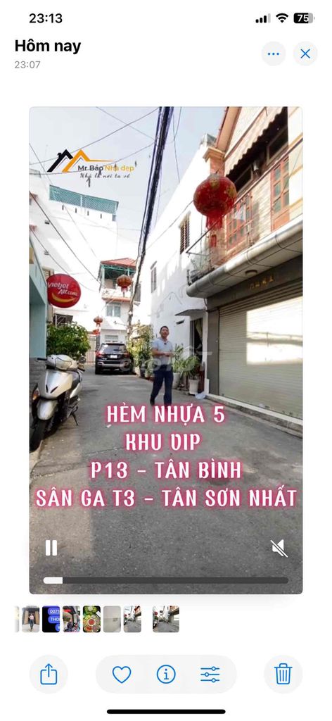 NHÀ 2PN, 32M2, Hẻm xe hơi, Tân Bình