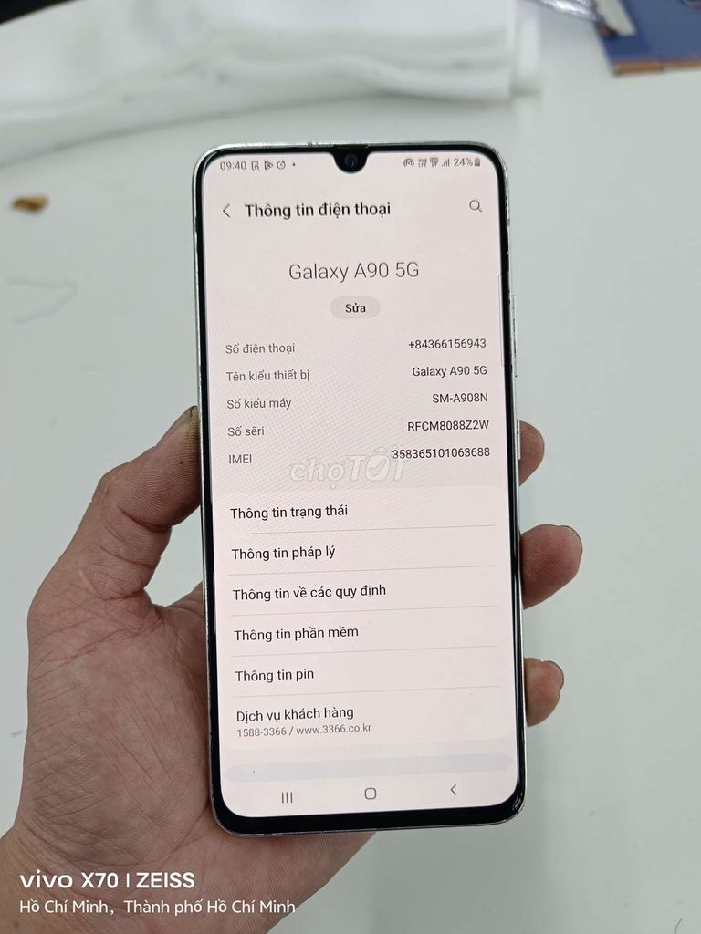 Samsung Galaxy A90 5G 128GB Bạc. Mua bán Điện thoại tại Thành phố Thủ Đức Tp Hồ Chí Minh được đăng bởi hoàng thạch hình 1