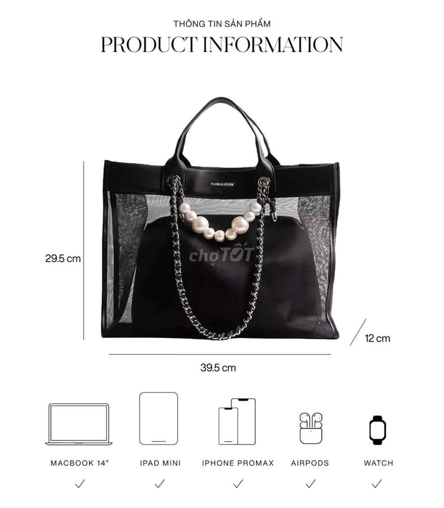 Thanh lý Túi xách Floralpunk Downtown Shopper Bag