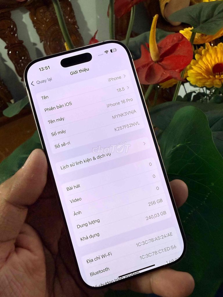 Apple iPhone 16 Pro 256GB Việt Nam 99%. Mua bán Điện thoại tại Thành phố Dĩ An Bình Dương được đăng bởi nguyễn phương hình 1