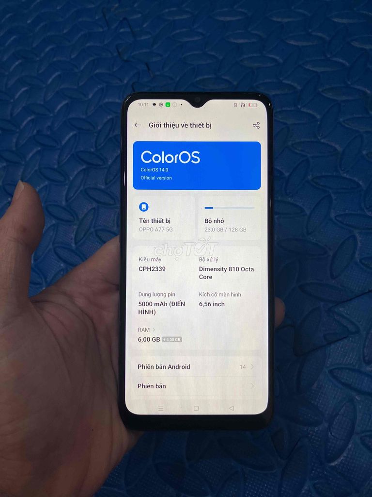 Bán Oppo A77 5g Ram6/128 pin 5000 lỗi vân tay. Mua bán Điện thoại tại Quận Hà Đông Hà Nội được đăng bởi Mạnh Mobile hình 1