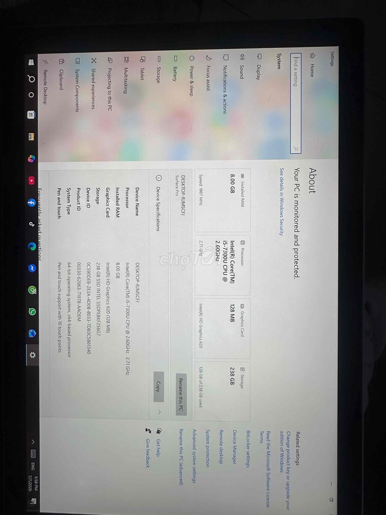 Microsoft Surface Pro 5 i5-7300U 8GB/256GB Bạc. Mua bán Máy tính bảng tại Quận Bình Tân Tp Hồ Chí Minh được đăng bởi Quang Hùng hình 1