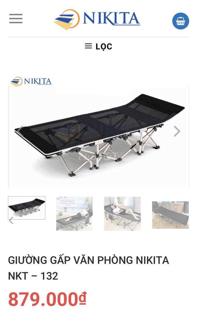 Giường gấp Nikita NKT-132 Đen. Mua bán Giường, chăn ga gối nệm tại Quận 1 Tp Hồ Chí Minh được đăng bởi thanh hình 1