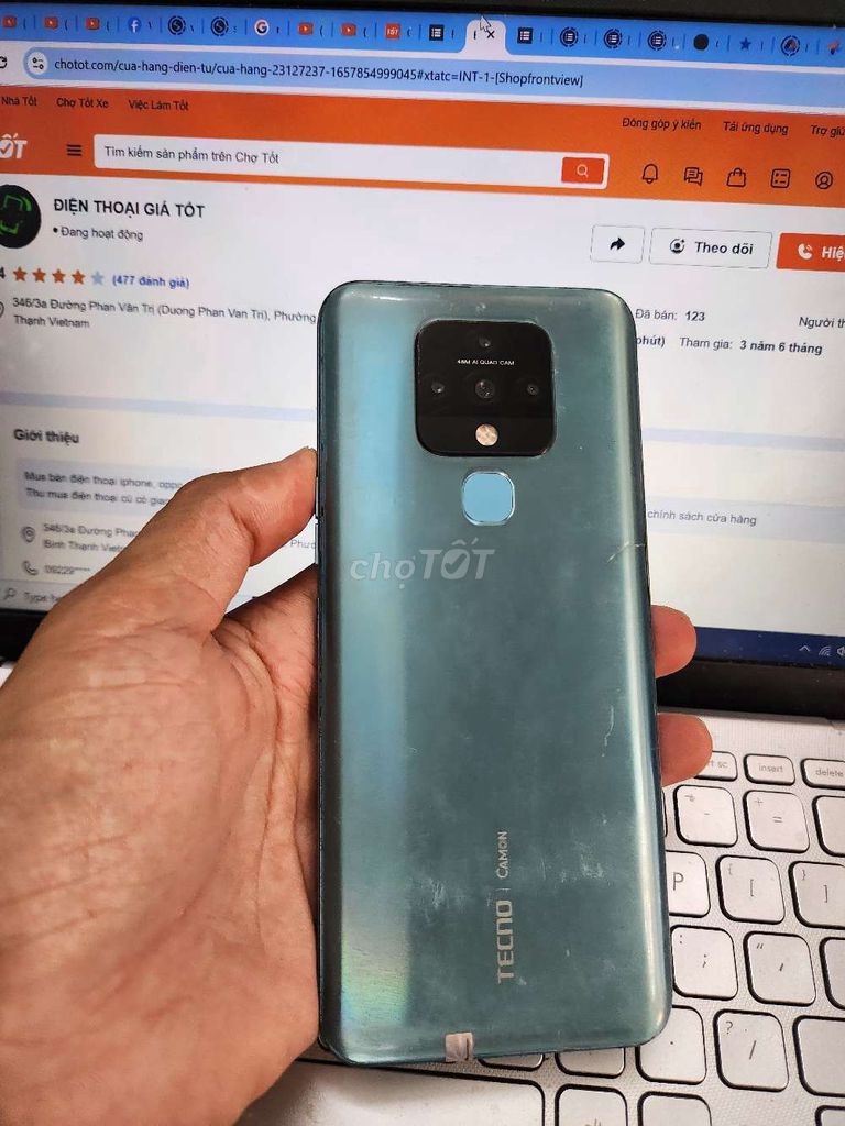 TECNO CAMON 16 6GB.128GB PIN 5000 FULL CN. Mua bán Điện thoại tại Quận Bình Thạnh Tp Hồ Chí Minh được đăng bởi Dân Mobile hình 1